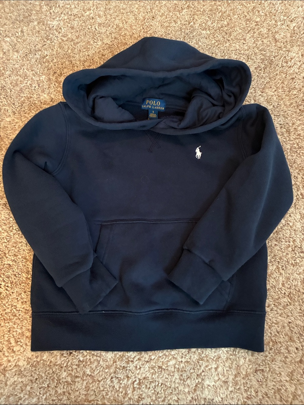 Polo by Ralph Lauren Dark Blue Hooded Sweatshirt with Pony Logo